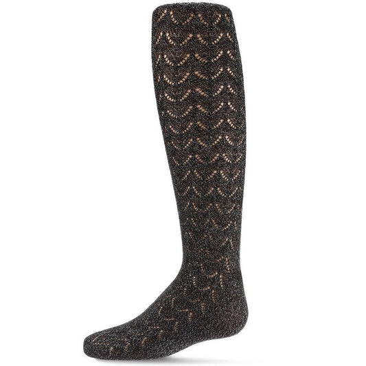 Memoi Toddler Shimmer Pointelle Cotton Tights
