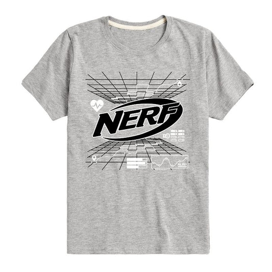 تي شيرت جرافيكي بأكمام قصيرة من نيرف للأولاد - نيرف - خريطة شبكية