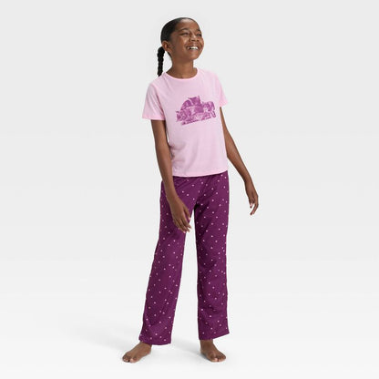 Girls' Short Sleeve Graphic T-Shirt and Pants Pajama Set - Cat & Jack™