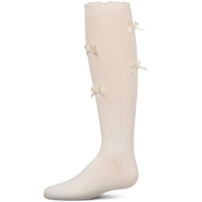 Memoi Girls' All Over Bow Knee High Socks