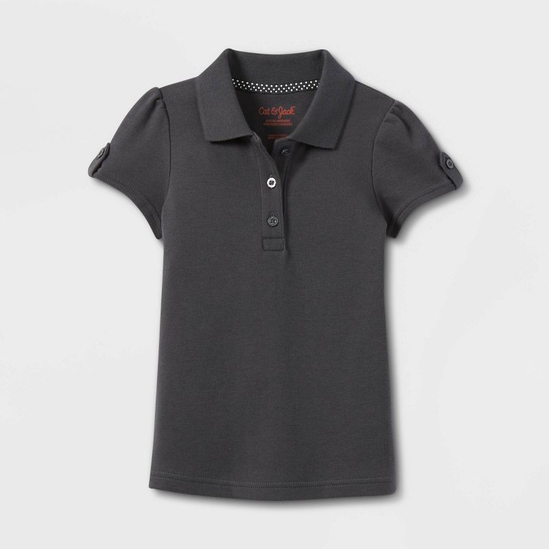 Girls' Short Sleeve Interlock Uniform Polo Shirt - Cat & Jack™