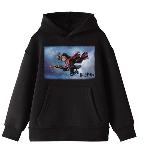 Youth Harry Potter Seeker Graphic w/ Logo Screen Print Black Hoodie-