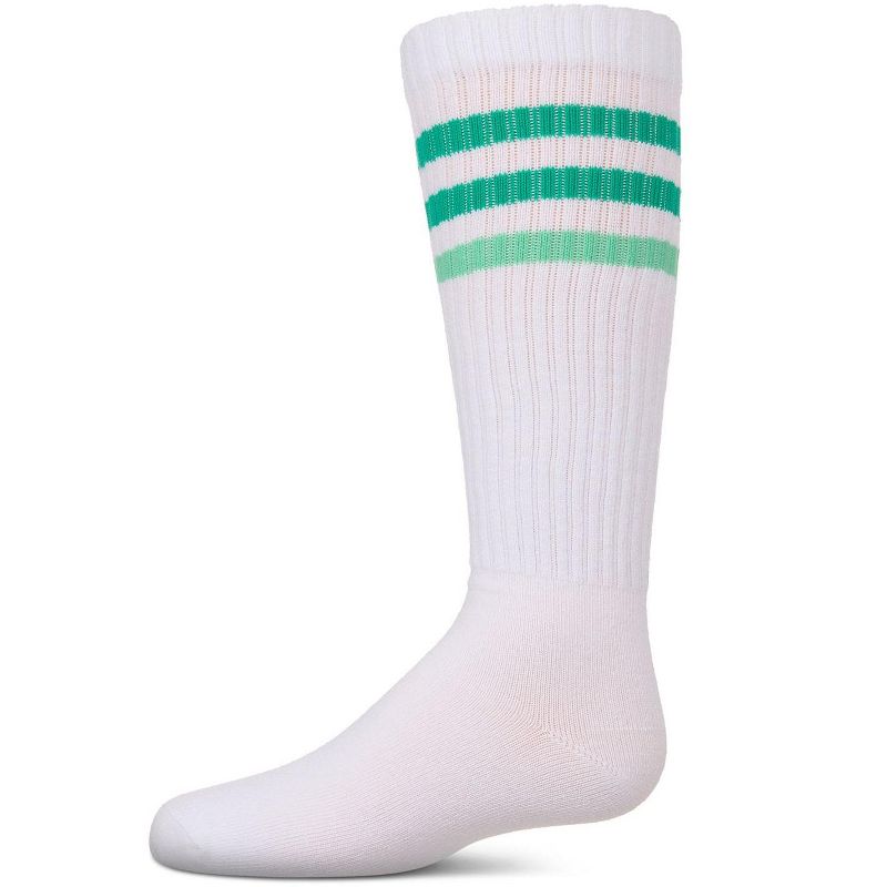 Memoi Girls' TwoTone Varsity Stripe Knee High Socks