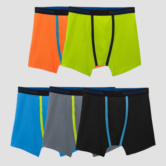 Fruit of The Loom Boys' 5pk Breathable Micro-Mesh Boxer Briefs - Colors May Vary
