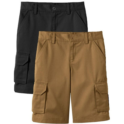 Galaxy Approved  Boy's Stretch Cotton Cargo Shorts-2 Pack