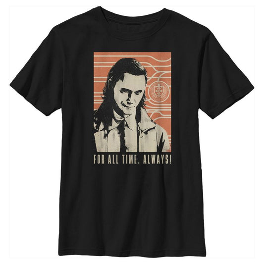 تي شيرت Marvel Loki For All Time للأولاد، يحمل رسمًا دائمًا