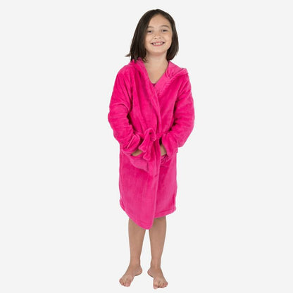Leveret Kids Fleece Solid Color Hooded Robe (Part 2)