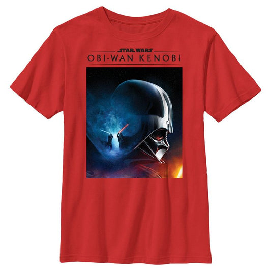 Boy's Star Wars: Obi-Wan Kenobi Darth Vader vs Kenobi Galactic Battle Poster T-Shirt