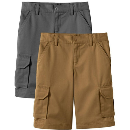 Galaxy Approved  Boy's Stretch Cotton Cargo Shorts-2 Pack