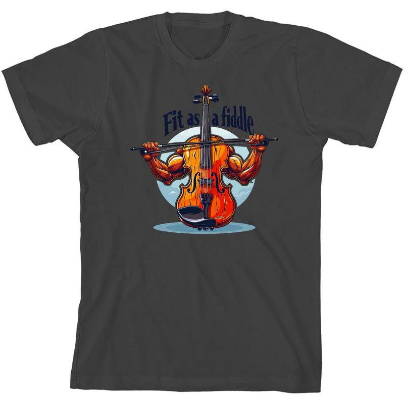 تي شيرت Fit as a Fiddle Violin للشباب برقبة دائرية وأكمام قصيرة