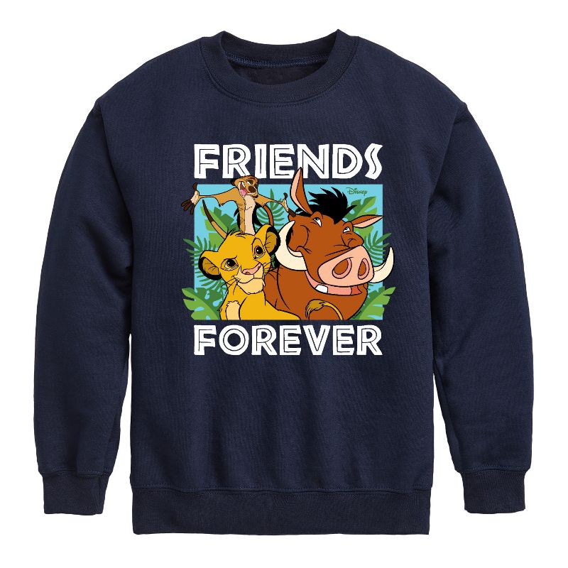 Boys' - Disney - Simba Pumbaa, & Timon Graphic Long Sleeve Fleece Sweatshirt