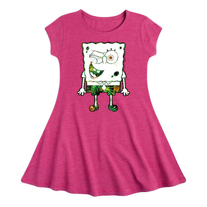 Girls' - SpongeBob SquarePants - Pineapple Art Fit & Flair Cap Sleeve Dress