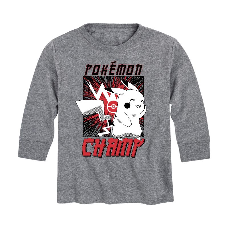 تي شيرت جرافيكي بأكمام طويلة بتصميم شامب بيكاتشو للأولاد - بوكيمون