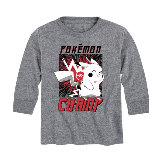 تي شيرت جرافيكي بأكمام طويلة بتصميم شامب بيكاتشو للأولاد - بوكيمون