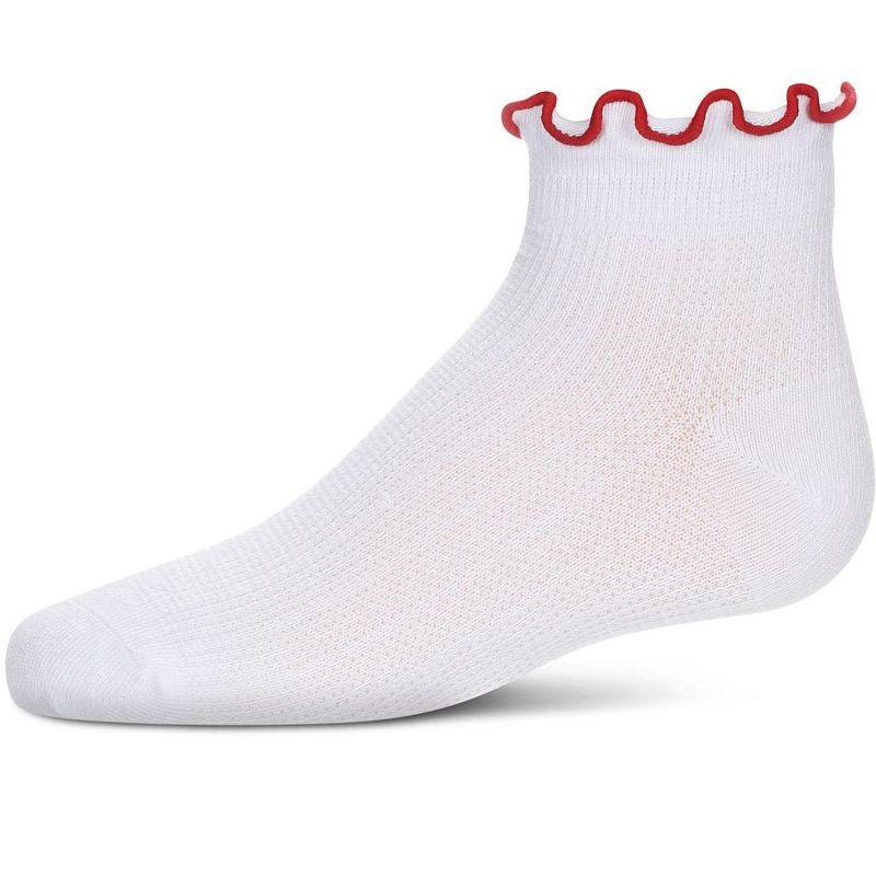 Memoi Girls' Colored Ruffle Anklet Socks