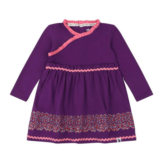 Mixed Up Clothing Girls Long Sleeve Ruffle Trim Dress