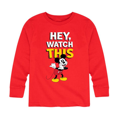 Boys' - Disney - Mickey Watch This Long Sleeve Graphic T-Shirt