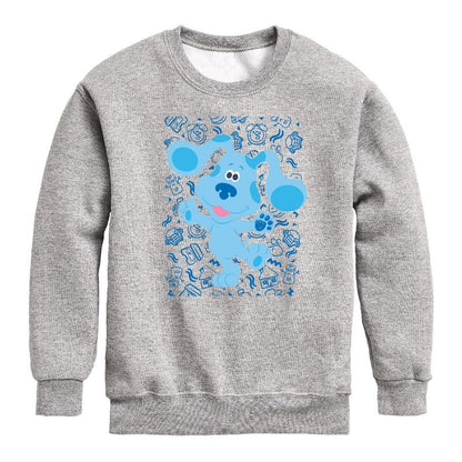 Boys' - Blue's Clues & You! - Blue Waves Hello Graphic Long Sleeve Fleece Sweatshirt