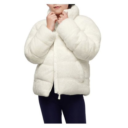 Rokka&Rolla Girls' Fleece Coat Faux Fur Puffer Jacket