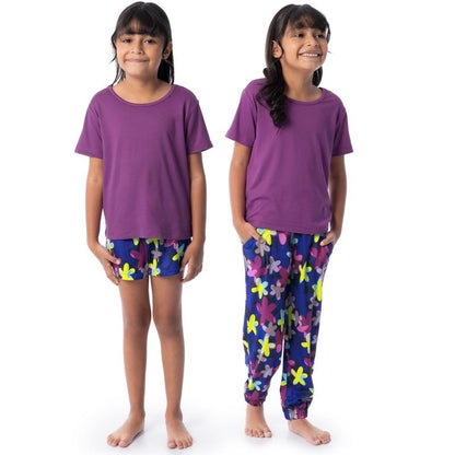 Fruit of the Loom Girls Loose Fit 3-Piece Pajama Set