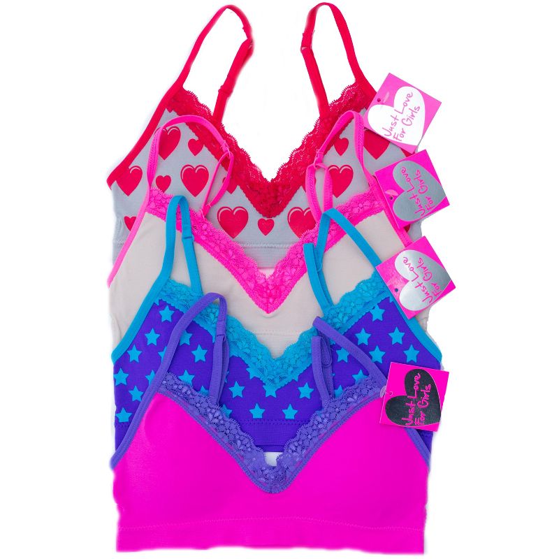 حمالات صدر Just Love Girls - عبوة من 4 حمالات صدر مريحة وأنيقة للتدريب للفتيات