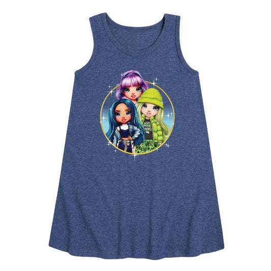 Girls' - Rainbow High - Violet Skyler Jade Graphic Sleeveless Aline Dress