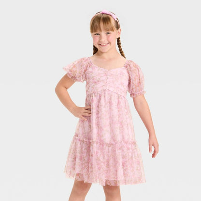 فستان زينزي للبنات - وردي خدود