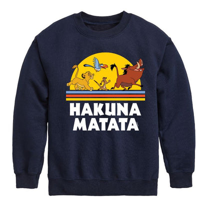 Boys' - Disney - Hakuna Matata Graphic Long Sleeve Fleece Sweatshirt
