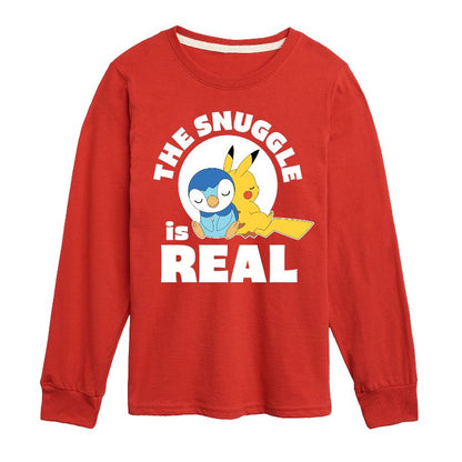 تي شيرت جرافيكي بأكمام طويلة للأولاد - بوكيمون - ذا سناغل إز ريل بيكاتشو وبيبلوب