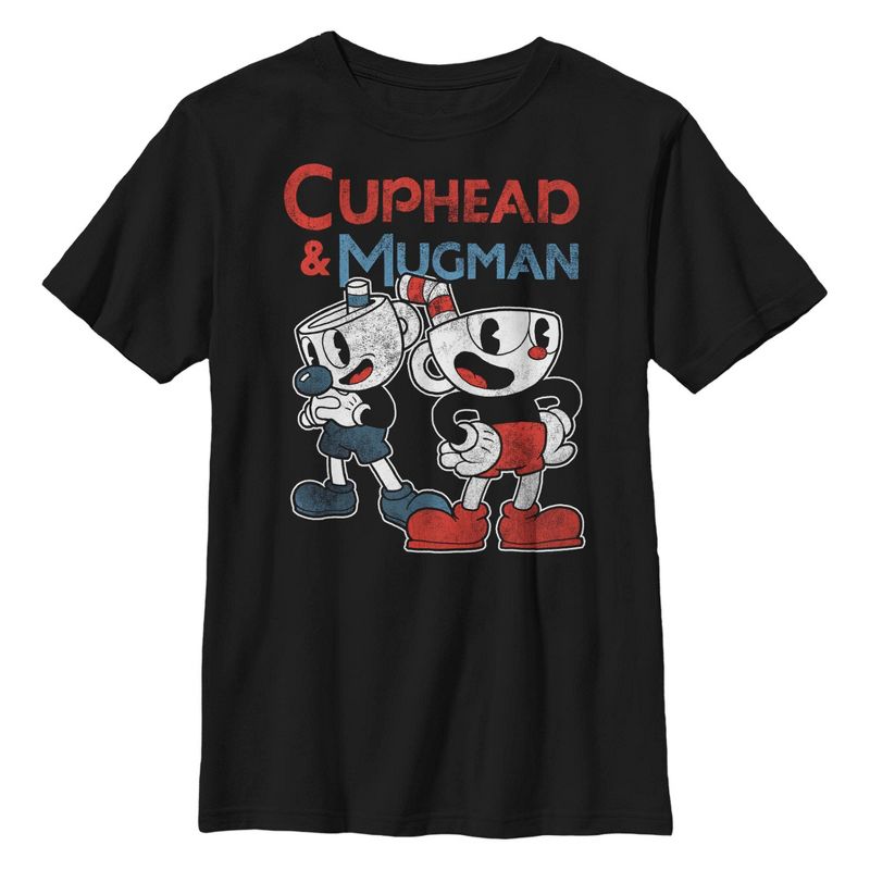 Boy's Cuphead Red and Blue Best Friends T-Shirt