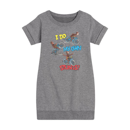 فستان بناتي من الصوف بأكمام قصيرة برسومات كرتونية كلاسيكية - جورج الفضولي