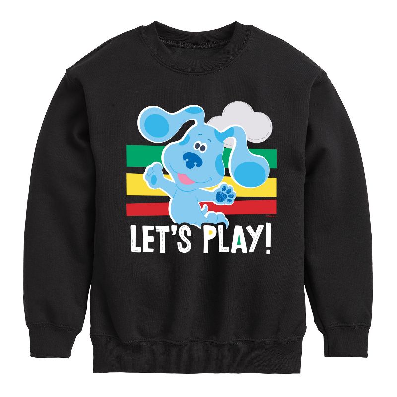 Boys' - Blue's Clues & You! - Blue Let's Play Graphic Long Sleeve Fleece Sweatshirt