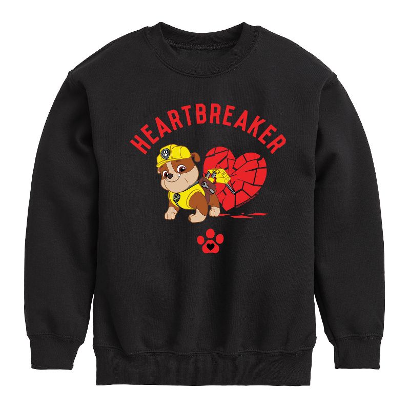 Boys' - Paw Patrol - Valentine's Heartbreaker Graphic Long Sleeve Fleece Sweatshirt