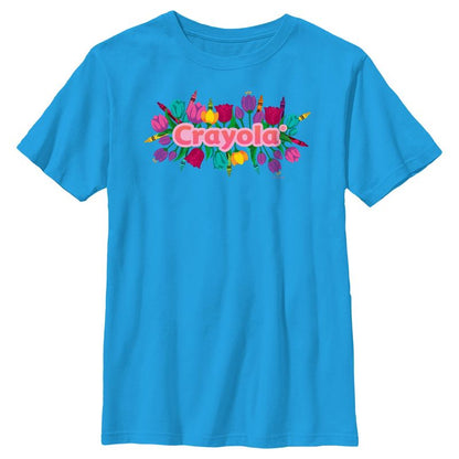 Boy's Crayola Floral Logo T-Shirt