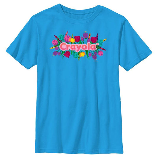 Boy's Crayola Floral Logo T-Shirt