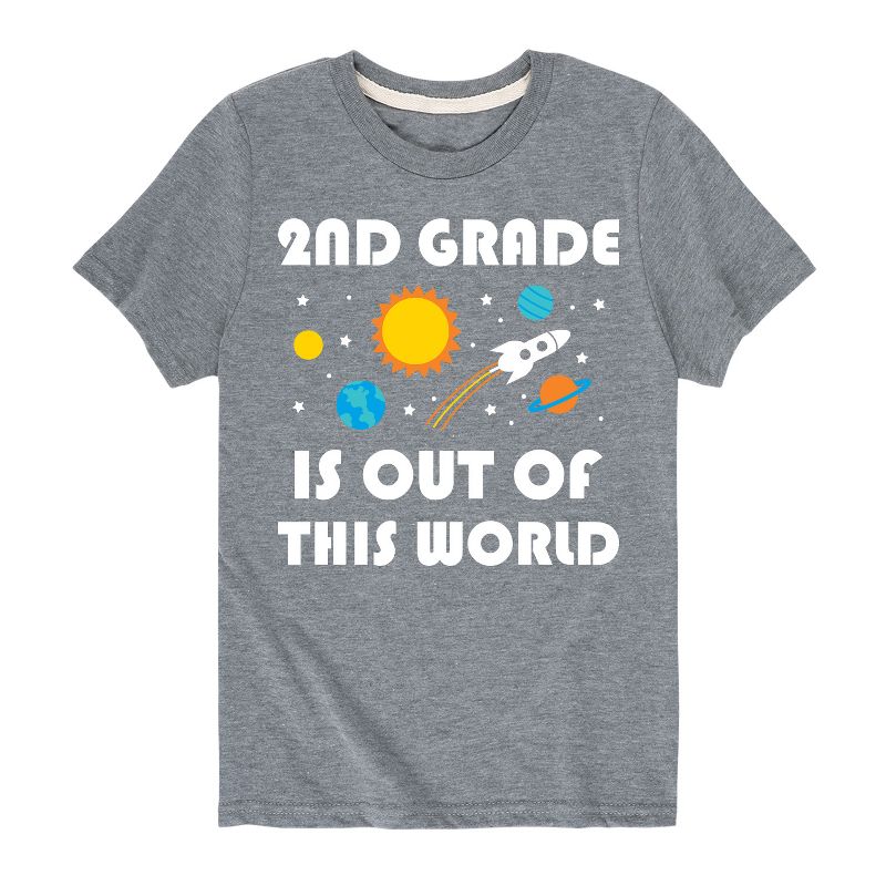 تي شيرت جرافيكي بأكمام قصيرة للصف الثاني من Out Of This World للأولاد - رسالة فورية