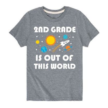 تي شيرت جرافيكي بأكمام قصيرة للصف الثاني من Out Of This World للأولاد - رسالة فورية