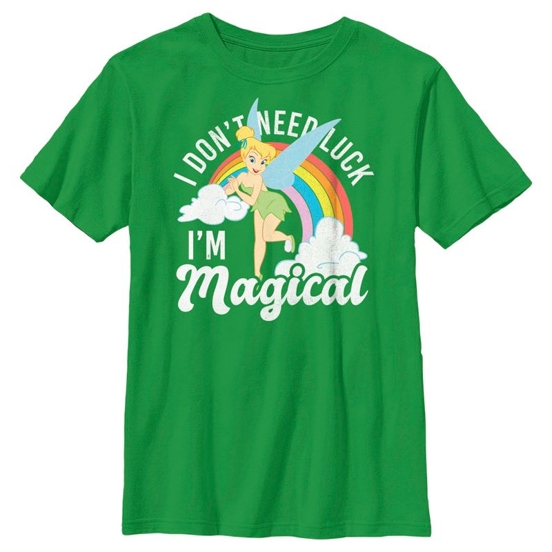 تي شيرت للأولاد مطبوع عليه بيتر بان وتينكربيل وعيد القديس باتريك، لا أحتاج إلى الحظ، أنا ساحر