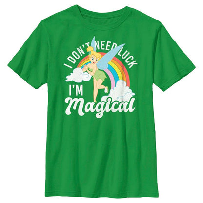 تي شيرت للأولاد مطبوع عليه بيتر بان وتينكربيل وعيد القديس باتريك، لا أحتاج إلى الحظ، أنا ساحر