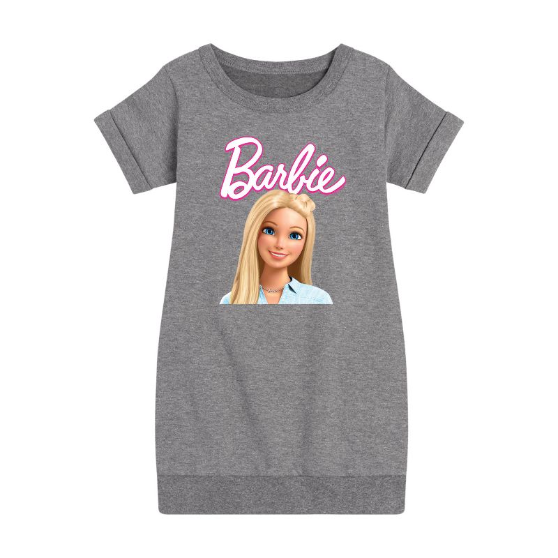 Girls' - Barbie - Original Barbie Graphic Short Sleeve Fleece Dress