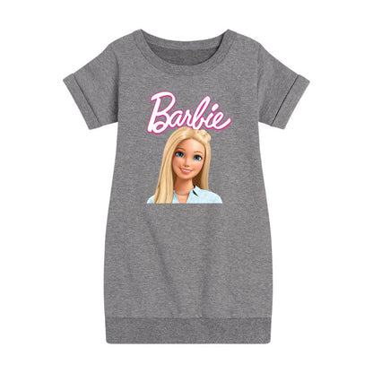 Girls' - Barbie - Original Barbie Graphic Short Sleeve Fleece Dress
