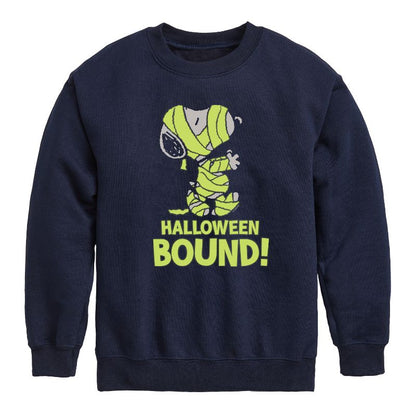 Boys' - Peanuts - Halloween Bound Glow Graphic Long Sleeve Fleece Sweatshirt