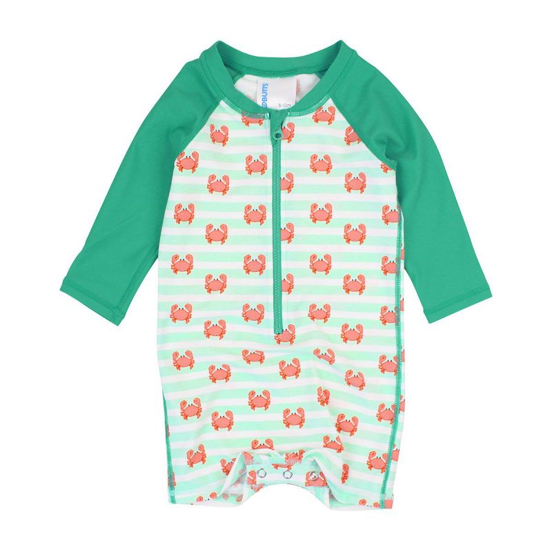 RuggedButts Baby/Toddler Boys UPF50+ Long Sleeve One Piece Rash Guard