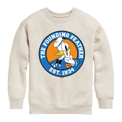 Boys' - Disney - The Founding Feather Graphic Long Sleeve Fleece Sweatshirt