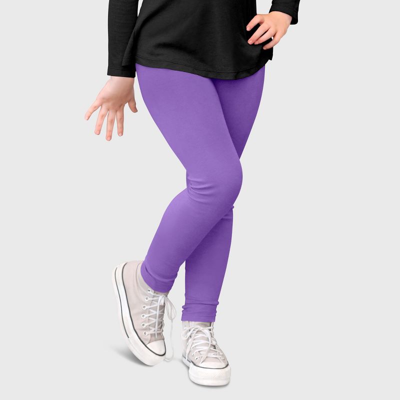 City Threads Girls 100% Cotton Leggings - USA-Made, Soft, Breathable & Sensory Friendly for Kids/Toddlers