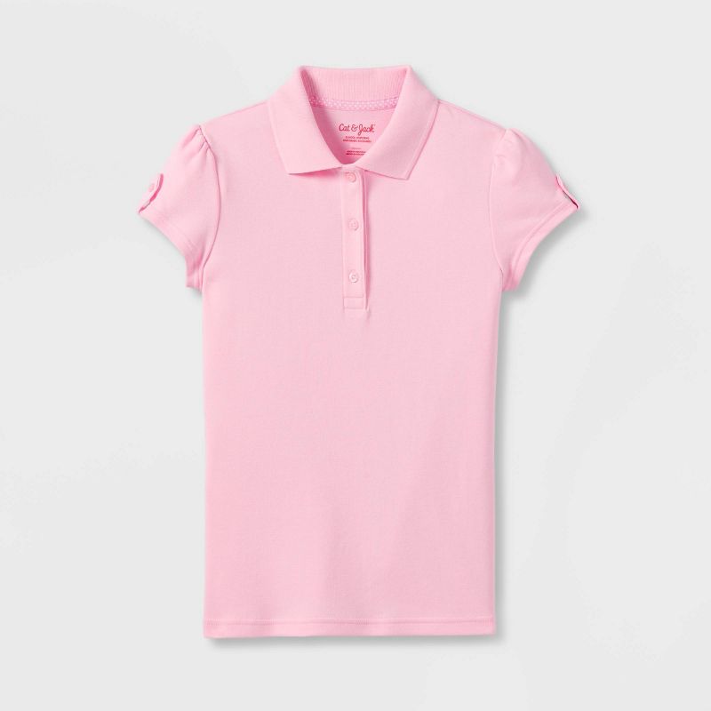 Girls' Short Sleeve Interlock Uniform Polo Shirt - Cat & Jack™
