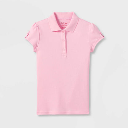 Girls' Short Sleeve Interlock Uniform Polo Shirt - Cat & Jack™