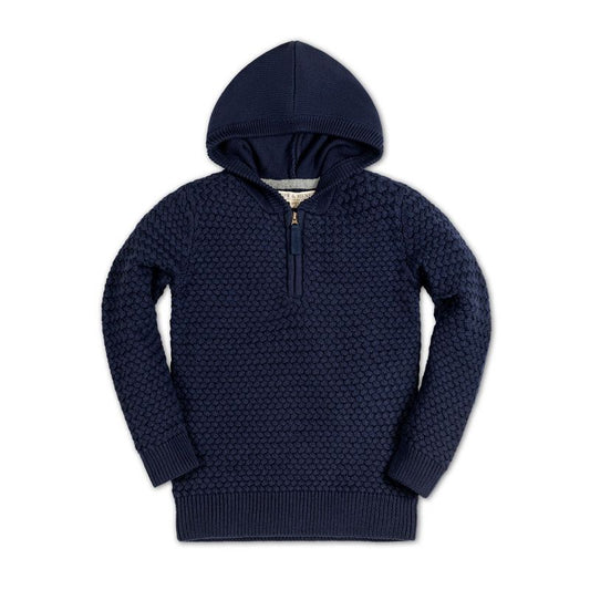 Hope & Henry Boys'  Long Sleeve Hooded Half Zip Sweater, Kids
