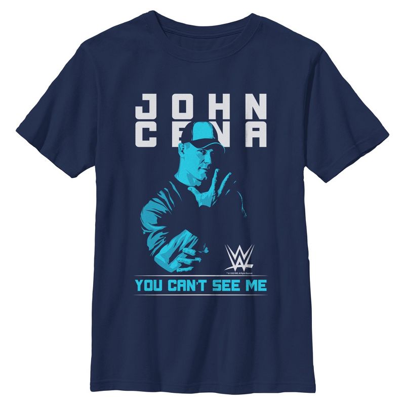 تي شيرت رجالي WWE John Cena You Can't See Me باللون الأزرق