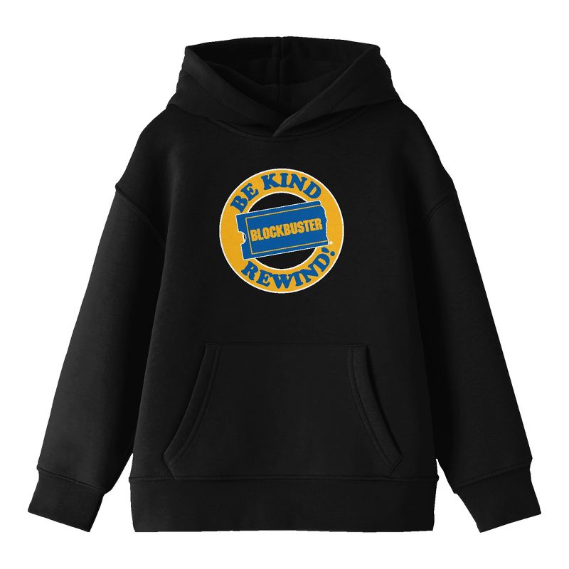 Blockbuster Be Kind, Rewind Circular Logo Youth Black Hoodie